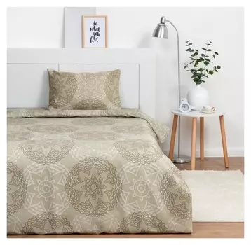 Постельное бельё 1,5сп экономь и Я «Серые цветы» 143х215см, 145х214см, 50х70см-1 шт, 60 г/м2, микрофибра