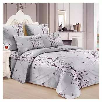 Постельное бельё 1,5сп эсмеральда 145х214см, 145х214см, 70х70 2шт, сирень, бязь 120г/м 100% хлопок