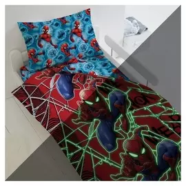 Постельное бельё 1.5сп человек паук Neon «Паутина» 143х215, 150х214, 70х70-1шт, поплин 105г/м хл100%