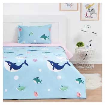 Постельное бельё 1.5сп Lovelife «Подводный мир» 143х215 см, 150х214 см, 50х70 см-1 шт
