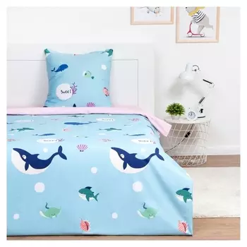 Постельное бельё 1.5сп Lovelife «Подводный мир» 143х215 см, 150х214 см, 70х70 см-1 шт, 125г/м2 сатин