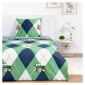 Постельное бельё 1.5сп Lovelife «Трактор» 143х215 см, 150х225 см, 70х70 см-1 шт, 125г/м2 сатин