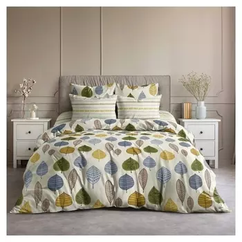Постельное бельё 1,5сп ночь нежна листопад 145х215см, 147х215см, 70х70см 2шт, бязь 120г/м² 100% хлопок