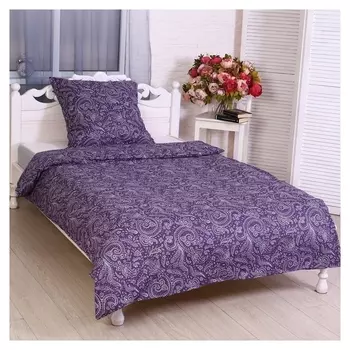 Постельное бельё 1.5сп огурцы фиолетовый (Пододеяльник 145х215см, наволочка 70х70см) бязь, 120г/м², 100% хлопок