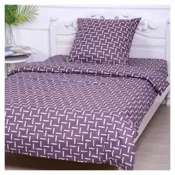 Постельное бельё 1,5сп штрихи, цвет мокко, 150х210см, 150х210см, 70х70 см, бязь, 120 г/м, хлопок 100%