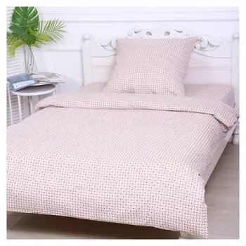 Постельное бельё 1,5сп виши, цвет бежевый, 150х210см, 150х210см, 70х70 см, бязь, 120 г/м, хлопок 100%