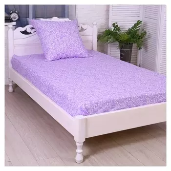 Постельное бельё 1.5сп завиток лав (Простыня 145х215см, наволочка 70х70см) бязь, 120г/м², 100% хлопок