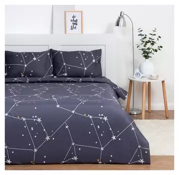 Постельное бельё 2 сп экономь и Я «Звездное небо» 173х215см, 175х214см, 50х70см-2 шт, 60г/м2, микрофибра