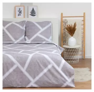 Постельное бельё 2 сп Lovelife Broken Lines: пододеяльник 180х217см+наволочка 70х70см-2шт,поплин,125г/м²