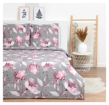 Постельное бельё 2 сп Lovelife Pink Flowers: пододеяльник 180х217см+наволочка 70х70см-2шт,поплин125 г/м²