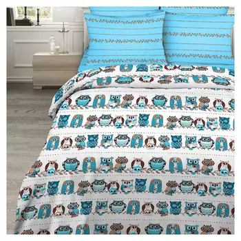 Постельное бельё 2 сп. «Василиса» совы 175х215, 200х220, 70х70 см - 2 шт.