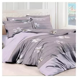 Постельное бельё 2сп эрика 175х214см, 175х214см, 70х70см 2шт, сирень, бязь 120г/м 100% хлопок
