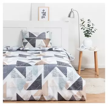 Постельное бельё экономь и Я 1, 5 сп «Треугольники» 143х215см, 145х214 см, 50х70см-1шт, 60 г/м2, микрофибра