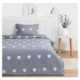 Постельное бельё экономь и Я 2 сп «Сердечки» 173х215 см, 175х214 см, 50х70см-2шт, 60 г/м2, микрофибра