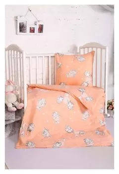 Постельное бельё Baby «Мамонтенок», цвет персик 112х147 см, 110х150 см, 60х60 см, бязь