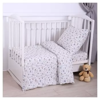Постельное бельё Baby мишки полосатые 112х147см, 110х150см, 60х60см, бязь 120г/м, хлопок 100%