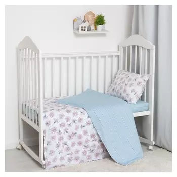 Постельное бельё беби Lovelife "Лютики" 112х147 см, 60х120+20 см, 40х60 см, 100% хлопок, сатин