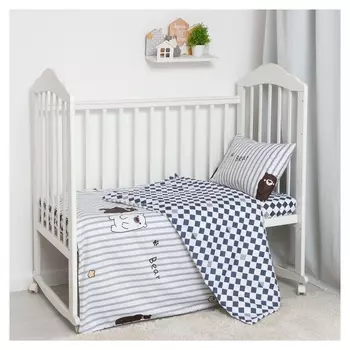 Постельное бельё беби Lovelife "Мишки" 112х147 см, 60х120+20 см, 40х60 см, 100% хлопок, сатин