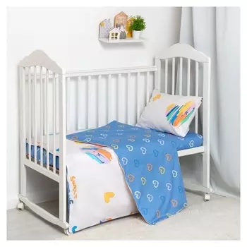 Постельное бельё беби Lovelife «Сердечки» 112х147 см, 60х120+20 см, 40х60 см, 100% хлопок, сатин