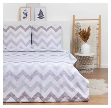 Постельное бельё евро Lovelife Geometry: пододеяльник 200х217см+наволочка 70х70см-2шт, поплин, 125 г/м²