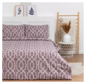 Постельное бельё евро Lovelife «Римский орнамент»: пододеяльник 200х217см+наволочка 50х70см-2шт, поплин