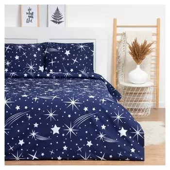 Постельное бельё евро Lovelife «Звёзды» пододеяльник 200х217 см+наволочка 50х70 см-2шт, поплин, 125 г/м²