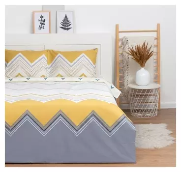 Постельное бельё Lovelife 1,5сп «Графический этюд» 143х215 см, 150х225 см, 50х70 см-2шт100%хлопок,сатин125г/м²