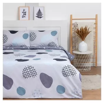 Постельное бельё Lovelife 1,5сп «Серый модерн» 143х215 см, 150х225 см, 50х70 см-2шт,100%хлопок,сатин,125г/м²