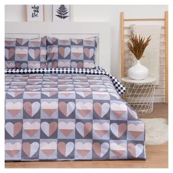 Постельное бельё Lovelife 2 сп «Сердца» 175х215см, 200х225см, 50х70см-2шт