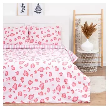 Постельное бельё Lovelife 2сп Pink Leopard 175х215 см, 200х225 см, 50х70см-2шт, 100%хлопок, сатин, 125г/м