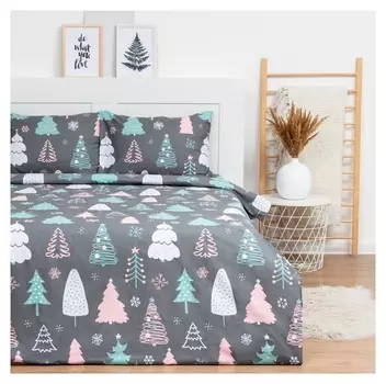 Постельное бельё Lovelife евро «Елочки» 200х217 см, 225х240 см, 50х70 см-2шт, 100%хлопок, сатин