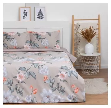 Постельное бельё Lovelife евро «Флора» 200х217 см, 225х240 см, 50х70см-2шт,100%хлопок,сатин,125г/м²