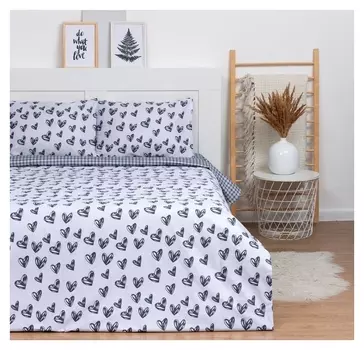 Постельное бельё Lovelife Love You 1,5сп 143х215 см, 150х225 см, 50х70 см-2шт,100%хлопок,сатин125г/м²