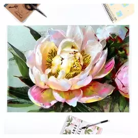 Постер "Пиона" тиснение фольгой, упаковка в тубус, 500х700 мм