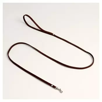 Поводок кожаный однослойный, 1.47 м х 0,8 см, коричневый