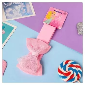 Повязка для волос "Модница" сверкание, 10,5х6,5 см, розовый