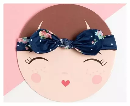 Повязка на голову крошка Я "Бантик", цв. синий, р-р 46-48