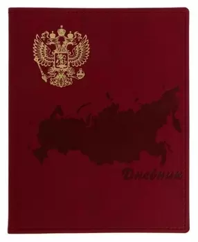 Премиум-дневник универсальный, для 1-11 класса Vivella "Россия", обложка искусственная кожа, бордовый