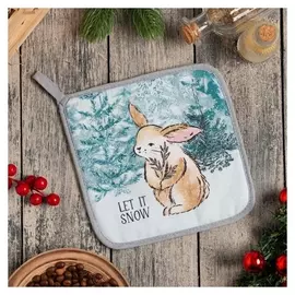 Прихватка «Let It Snow» 19х19 см, саржа, 100% х/л, ватин 250 г/м2