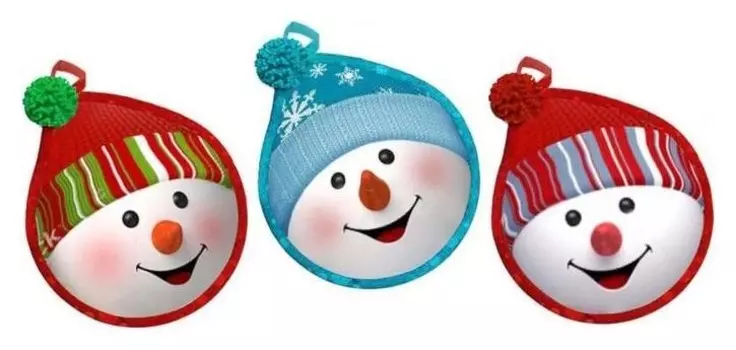 Прихватка овальная снеговики 16х18 см, поролон, пэ 100%