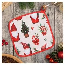 Прихватка Santa Claus 19х19см, 100% хл, репс 210 г/м2, ватин 250г/м2
