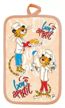 Прихватка Шеф повар 14х22 см, св-персик, хлопок 100%, 200г/м2