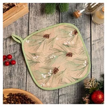 Прихватка "Spruce Branches" 19х19см, 100% хл, саржа 190 гр/м2, ватин 250г/м2