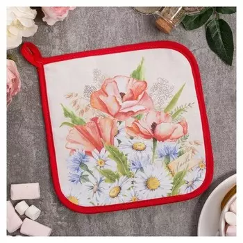 Прихватка "В краю родном" 19х19 саржа,100% х/л,ватин 250г/м2