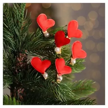 Прищепки для декора «Сердечки» 6 шт.