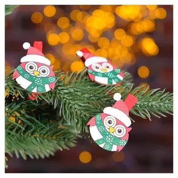 Прищепки новогодние "Совы", (Набор 3 шт)