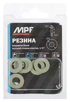Прокладка резиновая Masterprof, Mpf, 1/2", набор 6 шт., белая