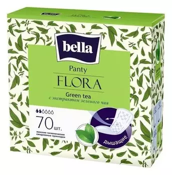 Прокладки женские гигиенические ежедневные Bella Panty Flora Green Tea с экстрактом зеленого