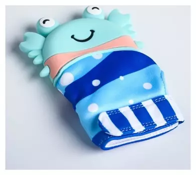 Прорезыватель рукавичка Крабик, на липучке