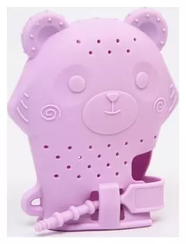 Прорезыватель рукавичка «Мишка», силиконовый, цвет фиолетовый